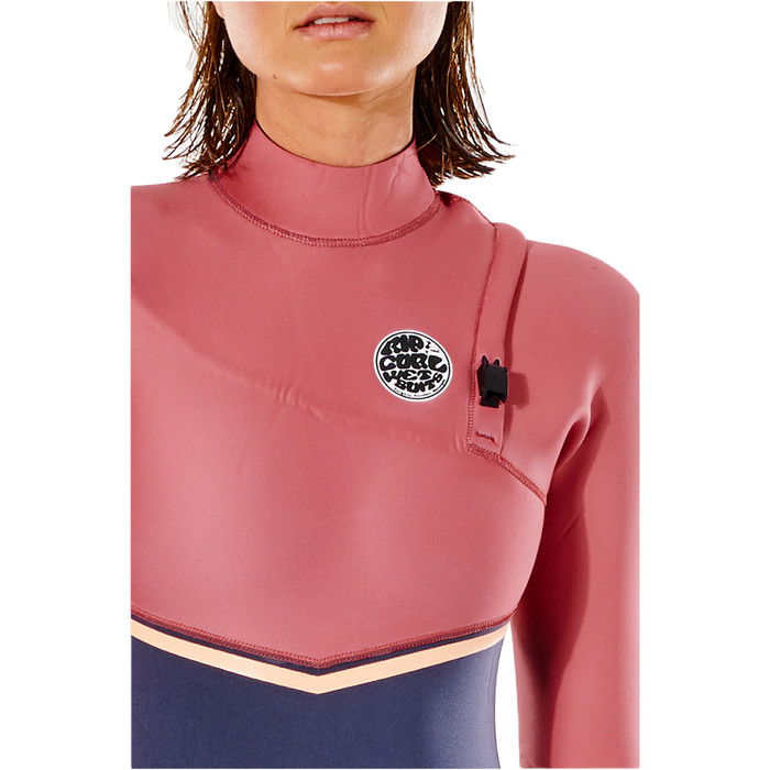2022 Rip Curl Womens E-Bomb 5/3mm Zip Free Wetsuit WSMYJG - Slate Rose